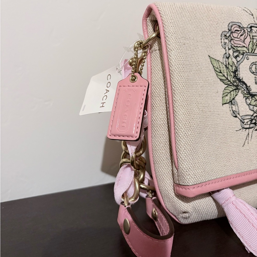 Coach Floral Chain Canvas Wristlet Y2K - Picture 4 of 12